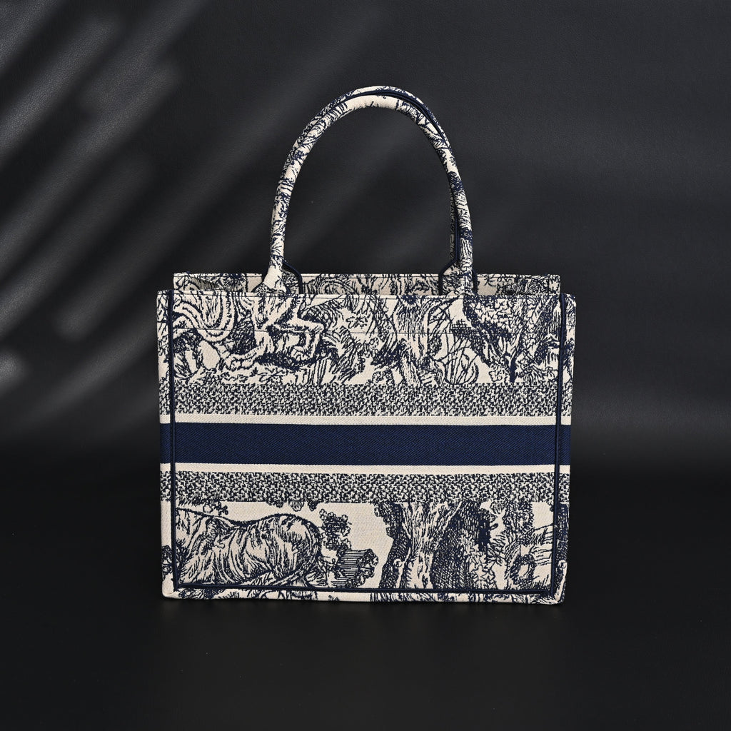 Dior Book Tote Bag – Blue Toile de Jouy Embroidery