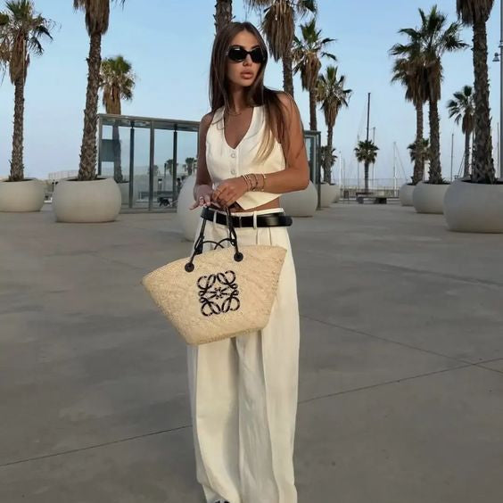 LOEWE Sunday Neeti Black Raffia Bag