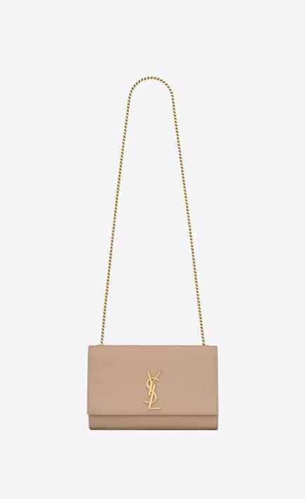 YSL Kate Medium Chain Bag In Grain De Poudre Embossed Leather
