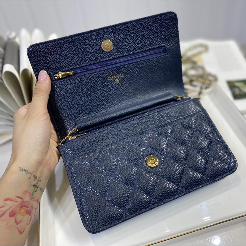 Chanel WOC iridescent Blue caviar